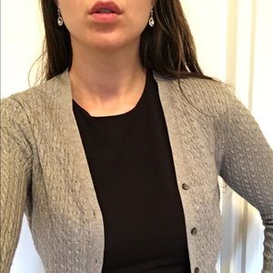 SOLD Brooks Brothers gray silk cardigan sweater M